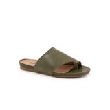 Wide Width Women's Corsica Slides by SoftWalk in Dark Olive (Size 7 1/2 W)