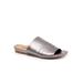 Wide Width Women's Camano Slide Sandal by SoftWalk in Pewter Metal (Size 11 W)