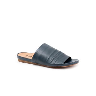 Wide Width Women's Camano Slide Sandal by SoftWalk in Navy (Size 11 W)