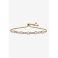 Women's 1.60 Cttw. Birthstone And Cz Gold-Plated Bolo Bracelet 10" by PalmBeach Jewelry in April