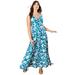 Plus Size Women's Sleeveless Sweetheart Dress by June+Vie in Teal Swirl Paisley (Size 30/32)