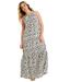 Plus Size Women's Cutout Neckline Maxi Dress by June+Vie in Ivory Abstract Spots (Size 18/20)