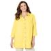 Plus Size Women's Classic Linen Buttonfront Shirt by Catherines in Canary (Size 1X)