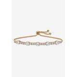 Women's 1.60 Cttw. Birthstone And Cz Gold-Plated Bolo Bracelet 10" by PalmBeach Jewelry in April