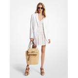 Michael Kors Linen Blend Boyfriend Blazer White 0