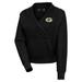 Women's Antigua Black Green Bay Packers Point Pullover Hoodie