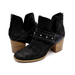 Nine West Shoes | Nine West Booties Womens 10 Danbia Black Leather Zipper Low Cut Floral Accent | Color: Black | Size: 10