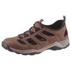 Slipper RIEKER, Herren, Gr. 44, braun (braun schwarz), Textil, Lederimitat, used, sportlich, Schuhe, Trekking Schuh, Sandale, Sommerschuh mit praktischem Gummizug