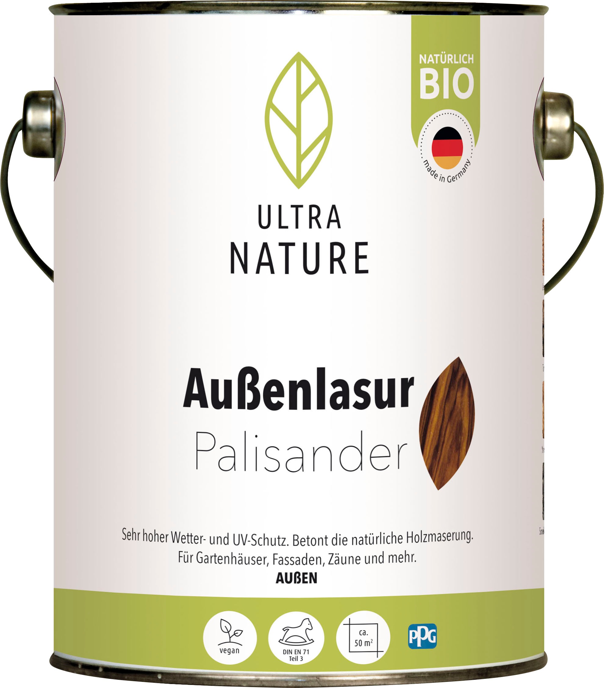 „ULTRA NATURE Holzschutzlasur „“Außenlasur““ Farben Gr. 2,5 l 2,5 ml, braun (palisander, braun) Holzlasuren“