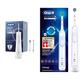 Oral-B AquaCare 6 Kabellose Munddusche, 3 Ersatzdüsen, weiß/grau & Genius X Elektrische Zahnbürste/Electric Toothbrush, 6 Putzmodi für Zahnpflege, künstliche Intelligenz & Bluetooth-App, weiß