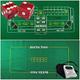 Craps & Texas Hold'em Poker Essentials Set: 2-Sided 6ft x 3ft Felt Layout, Las Vegas Casino Table-Played Dice & Cards, Plus Storage Pouch (Gold Coast (Red Polished & Blue))