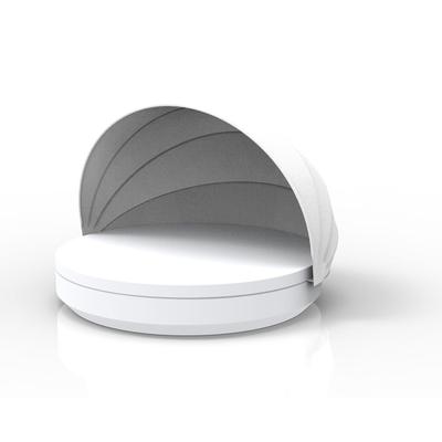 Vondom »VELA« Outdoor Daybed rund inkl. Faltdach White mit Bezug Silvertex White 4004 / Lackiert Hochglanz / Sunvision Ecru Image