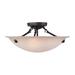 Oasis 16-in W Bronze Frosted Glass Semi-Flush Mount Light