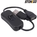 STONEGO – câble USB avec interrupteur ON/OFF 28cm Extension de câble bascule pour cordon LED USB