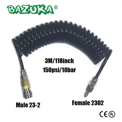 Tuyau de bobine de chargeur souple Air HPA adaptateur femelle 2302 mâle 23-2 couremplaçant à