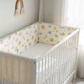 1-piece 100% Cotton Gauze Cartoon Pattern Removable Baby Crib Rail Padded Bumpers Safety Bed Side Rail Guard Protector