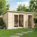 12x8 PT BillyOh Tianna Log Cabin Summer House with Side Store - 19mm Summerhouse Log Cabin