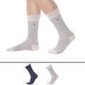 Tommy Hilfiger 2-Pack Small Stripe Socks -Blue Jeans -Beige Stripe 43/46