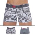 Diesel 2-Pack Camouflage Cotton Boxer Briefs - Grey XS