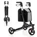 Costway 3-Wheel Rolling Walker with Adjustable Handle-Black