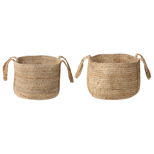 Set aus 2 Aufbewahrungskörben Natur Jute 38 cm Behälter Boho