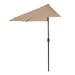 9ft Half Round Patio Umbrella with Easy Crank by Pure Garden, Base Not Included