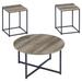 Urban Wood Grain 3-Piece Table Set, Includes 1 Coffee Table and 2 End Tables, Brown & Black