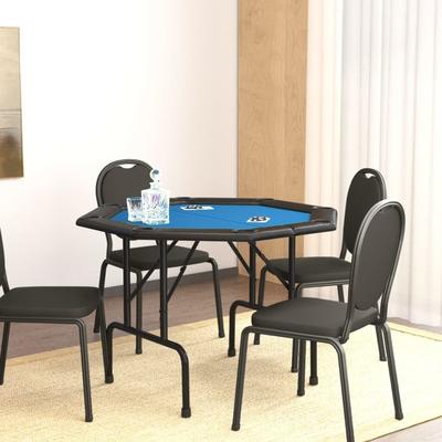 vidaXL Folding Poker Table Texas Holdem Table 8 Players Portable Casino Table - 42.5" x 42.5" x 29.5"