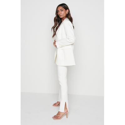 Gigi Split Hem Knit Trousers - Cream