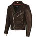 Men ICONIC Motorcycle Premium Natural Buffalo Leather Side Lace Biker Jacket Street Cruiser Brown M