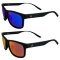 Alpha Omega 6 Polarized Sunglasses Men or Women Motorcycle Sunglasses 2 Pairs Black Frames w/ Blue & Red Mirror Lenses