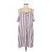 Magnolia Sky Casual Dress: Blue Stripes Dresses - Women's Size Medium