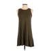 Madewell Casual Dress - A-Line Crew Neck Sleeveless: Green Print Dresses - Women's Size X-Small