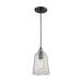 Hand-Formed Glass - 6 One Light Pendant Oil Rubbed Bronze Finish with Clear Glass