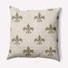 Simply Daisy 16 x 16 Fleur de Lis Indoor/Outdoor Polyester Throw Pillow Autumn Blue