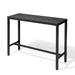 Pellebant Outdoor Bar Table Rectangle Metal Patio Counter Height Table Black