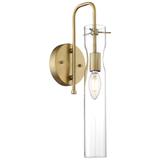 Spyglass; 1 Light; Wall Sconce; Vintage Brass Finish with Clear Glass