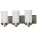 Polaris; 3 Light; 21 in.; Vanity with Satin Frosted Glass Shades