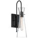 Bahari; 1 Light; Wall Sconce Fixture; Black Finish with Clear Glass