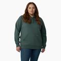 Dickies Women's Plus Water Repellent Sleeve Logo Hoodie - Lincoln Green Size 1X (FWW22)