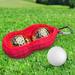 Silicone Golf Ball Holder Outdoor Double Holes Golf Ball Cover Holds with Hook Lightweight Pouch Ball Carrier Sleeve Accessories Red