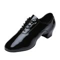 CFXNMZGR Men s Solid Color Lace Up Modern Dance Shoes Dance Hall Latin Dance Shoes Dark Blue