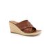 Wide Width Women's Hastings Heeled Sandal by SoftWalk in Cognac (Size 8 W)