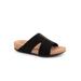 Wide Width Women's Beverly Slip On Sandal by SoftWalk in Black Nubuck (Size 7 W)
