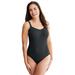 Plus Size Women's Instant Shaper Medium Control Seamless Bodysuit by Secret Solutions in Black (Size 30/32)