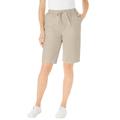 Plus Size Women's Drawstring Denim Short by Woman Within in Natural Khaki (Size 28 W) Shorts