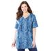 Plus Size Women's Easy Fit Peasant Tee by Catherines in English Manor Paisley (Size 2X)