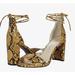 Jessica Simpson Shoes | Jessica Simpson Womens Nehah Snakeskin Ankle Tie Sandals Heels Sz 5.5 Nwot | Color: Yellow | Size: 5.5