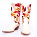 Anthropologie Shoes | New! Momo Embroidered Flower Western Boots X Anthropologie In Cream | Color: Cream/Red | Size: 10