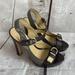 Coach Shoes | Coach Buckle Leather Heels In Size 7.5 | Color: Brown/Gold | Size: 7.5